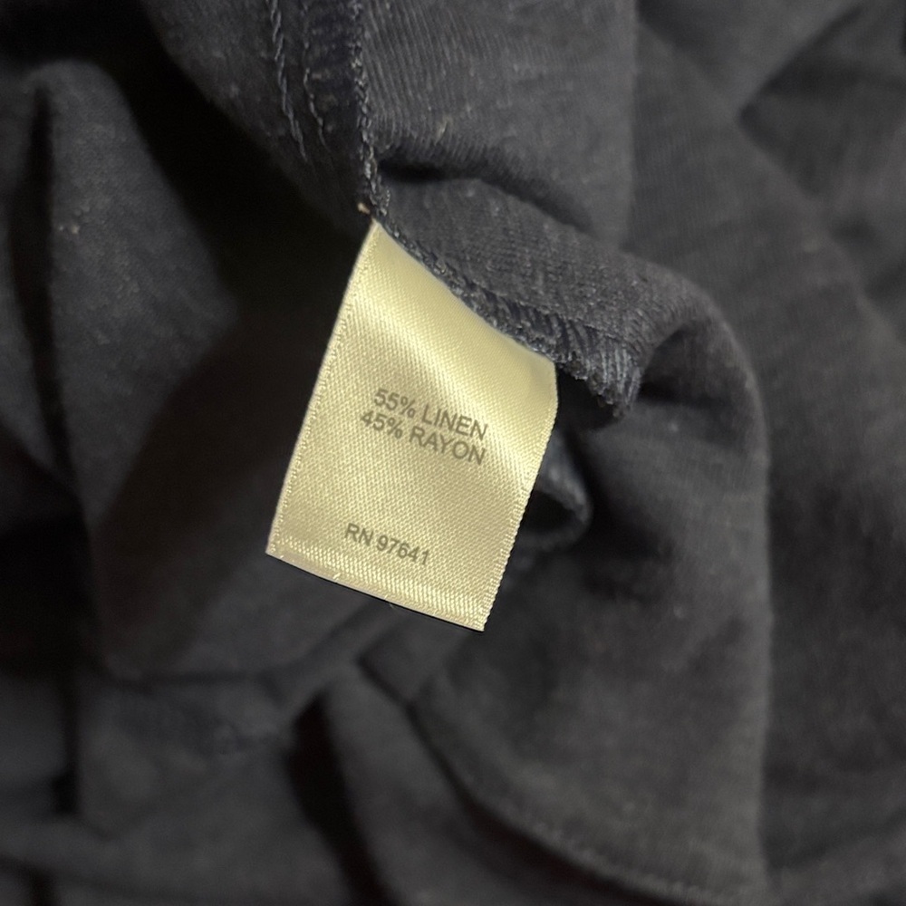J Jill Navy Blue Open Front Blazer, Linen blend, large, EUC - Picture 6 of 7